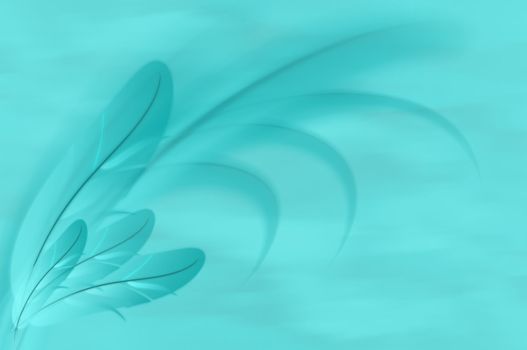 The grunge abstract blue feathers illustration background