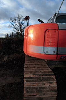 the back end of a heavy construction vehicle,