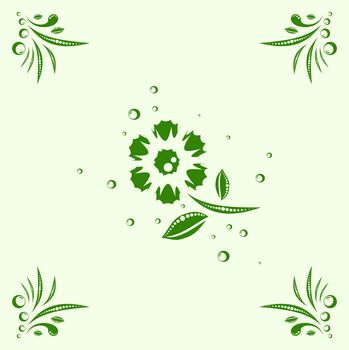 Green flower on a light background