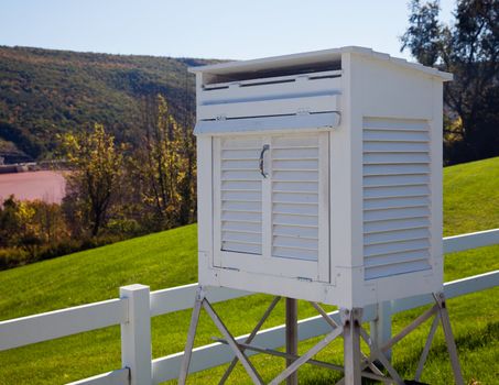 Meteorology equipment in white measuring container