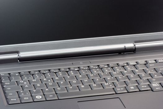 Closeup of a black laptop