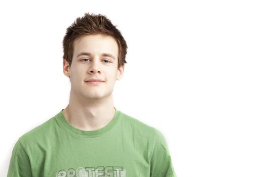 isolated teen aged boy over white background