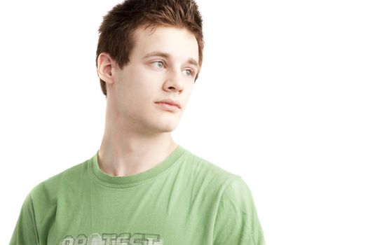 isolated teen aged boy over white background