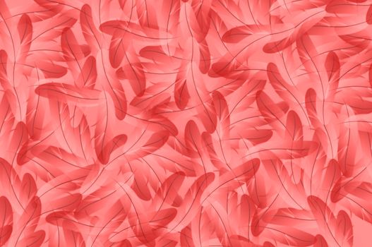 The grunge abstract red feathers illustration background