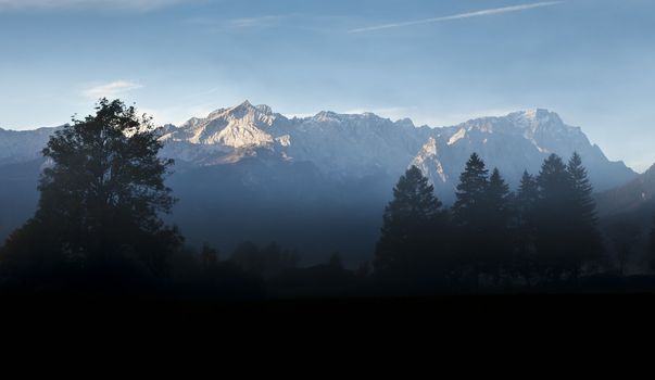 An image of the Zugspitze in Bavaria Germany