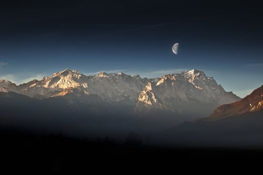 An image of the Zugspitze in Bavaria Germany