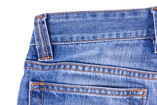 Blue Jeans with Seams isolated on white