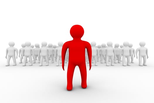 Conceptual image of teamwork. 3D image.
