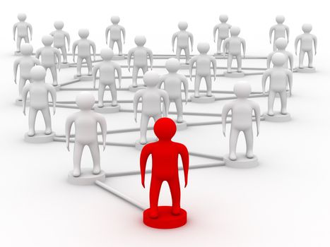 Conceptual image of teamwork. 3D image.
