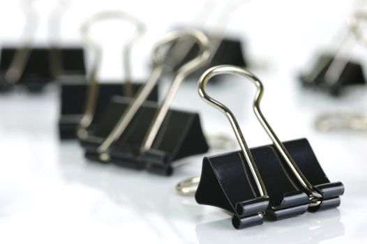 Paper clips isolated against a white background