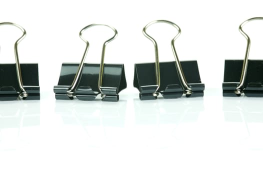 Paper clips isolated against a white background