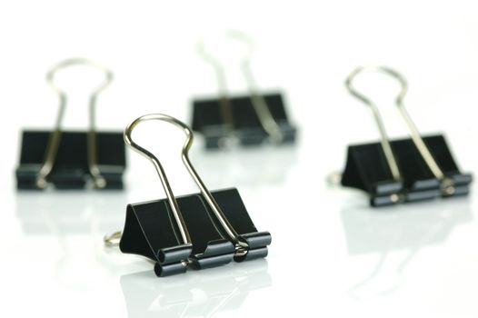 Paper clips isolated against a white background