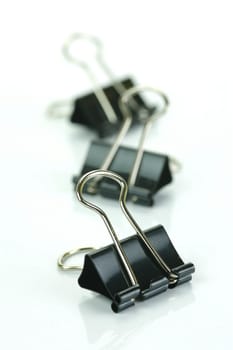 Paper clips isolated against a white background