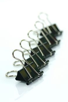 Paper clips isolated against a white background