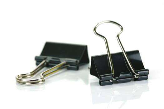 Paper clips isolated against a white background