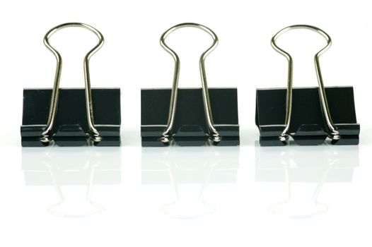 Paper clips isolated against a white background