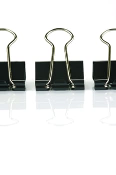 Paper clips isolated against a white background