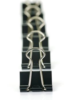 Paper clips isolated against a white background