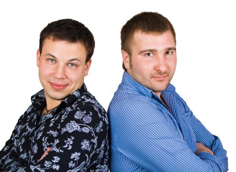 group of smiling friends isolated over white with clipping path