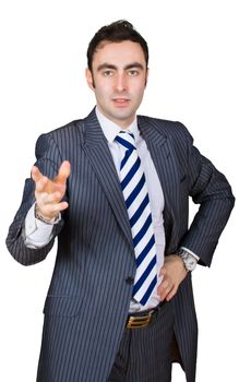 confident businessman isolated over white with clipping path