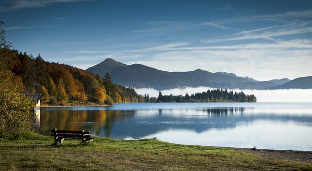 An image of the Walchensee in Bavaria Germany