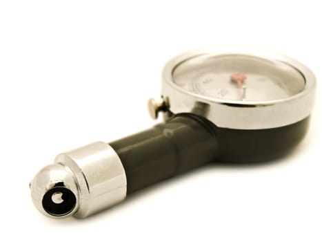 tyre pressure gage with zero point over white