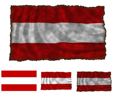 Illustration of national color of Austria in three different styles
