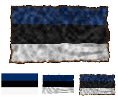 Illustration of national color of Estonia in three different styles