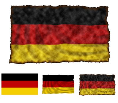 Illustration of national color of Germany in three different styles