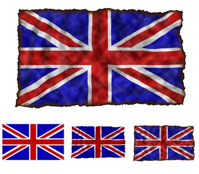 Illustration of national color of Great Britain in three different styles