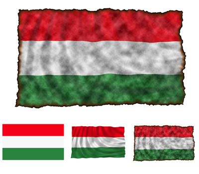 Illustration of national color of Hungary in three different styles