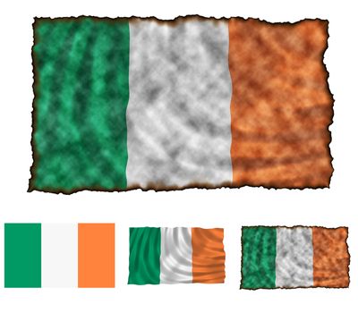 Illustration of national color of Ireland in three different styles