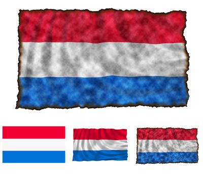Illustration of national color of Luxembourg in three different styles