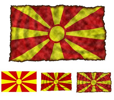 Illustration of national color of Macedonia in three different styles