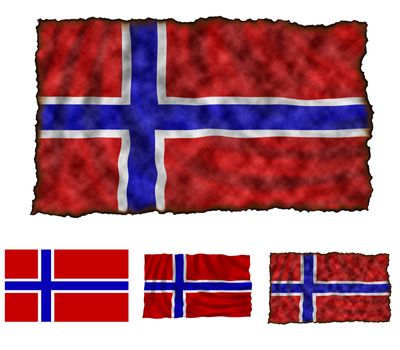 Illustration of national color of Norway in three different styles