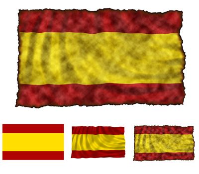 Illustration of national color of Spain in three different styles