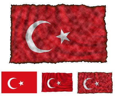Illustration of national color of Turkey in three different styles