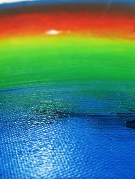 Oil Painted rainbow prospective on canvas.