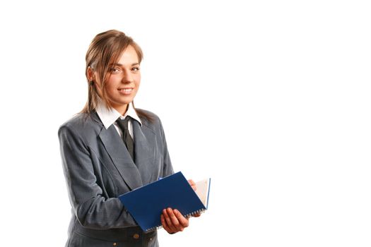 Business woman taking notes.