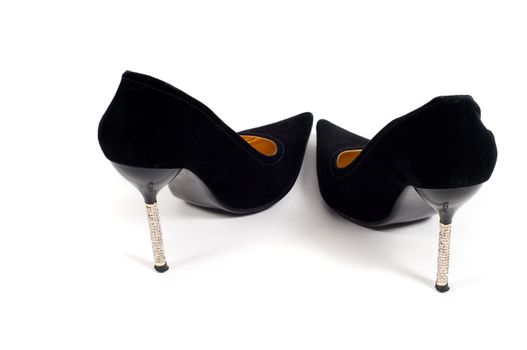 Black women shoes isolated on white background