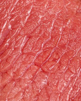 Detail, texture of  a piece of raw red meat