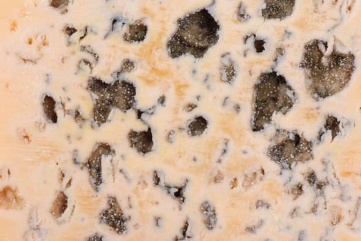 Detail take, the texture of a ripe blue cheese