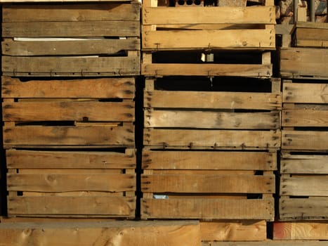 Detail of wooden box for fruit or vegetables
