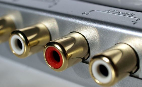 RCA phono sockets for stereo audio plugs