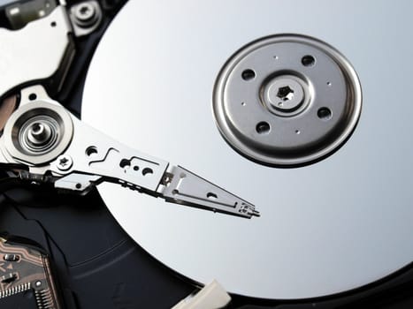 Detail of a magnetic computer hard disk