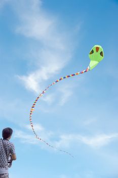 Young people are flying kites