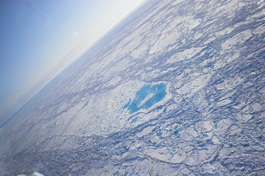 Aerial view of an Arctic Ocean