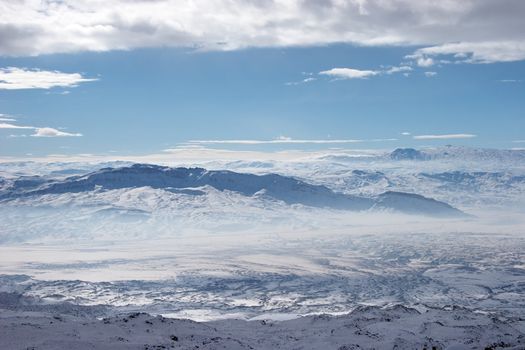 Photo from Ararat slopes in the direction of Iran. Mount Ararat (Agri Dagi) is an inactive volcano located near Iranian and Armenian borders and the tallest peak in Turkey.