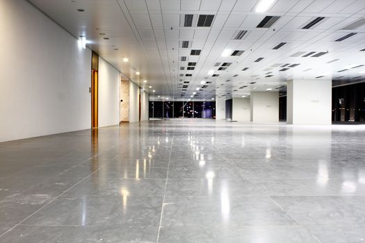 modern hall and nobody image at night