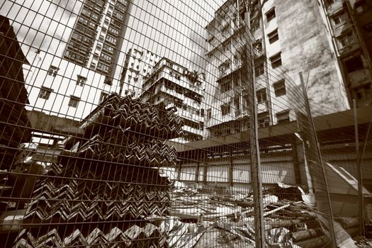 construction site and old building in brown